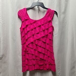 NWT Rafaella Women’s Pink Ruffle Sleeveless Top | Size: S